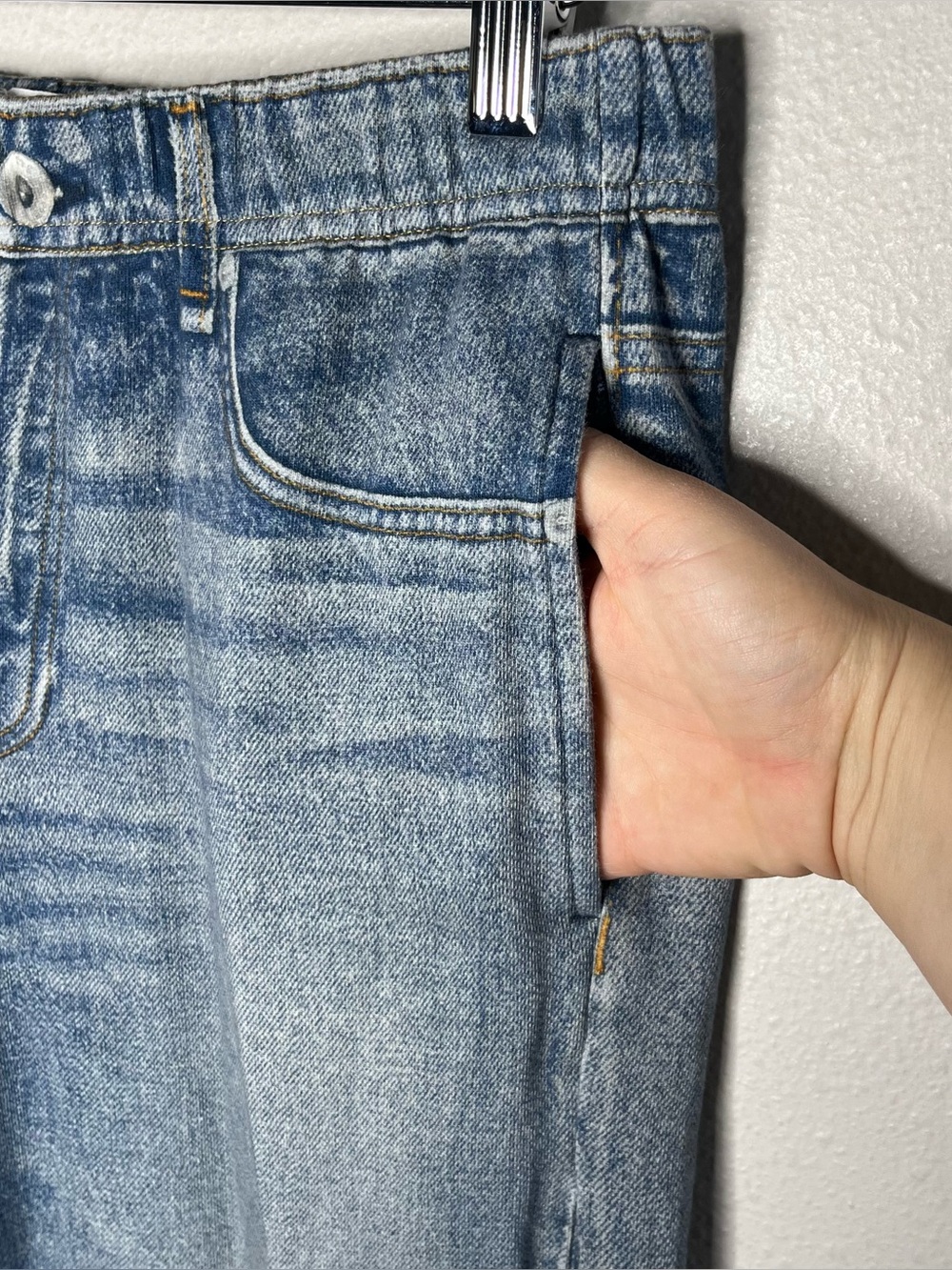 Rag & Bone Miramar Denim Printed Raw Hem Wide Leg French Terry Sweat Pants - Picture 7 of 11